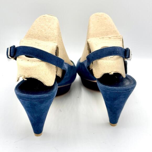 Gianvito Rossi Luxury Platform Blue Suede Sandals - Size US 10 - Picture 9 of 9